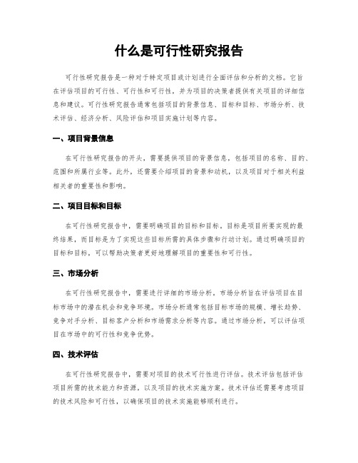 什么是可行性研究报告