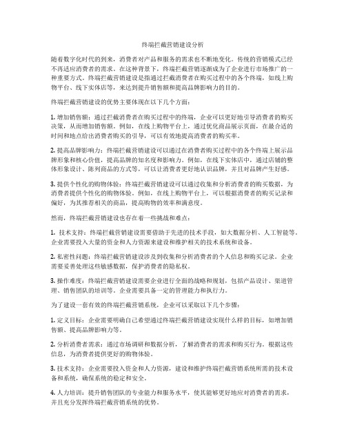 终端拦截营销建设分析