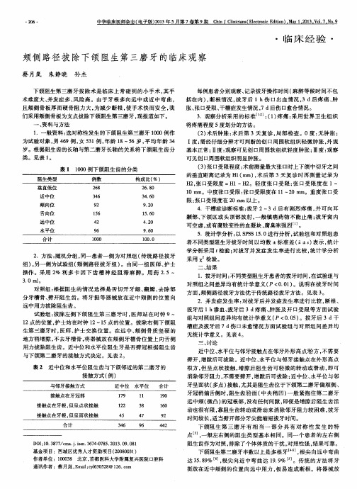 颊侧路径拔除下颌阻生第三磨牙的临床观察