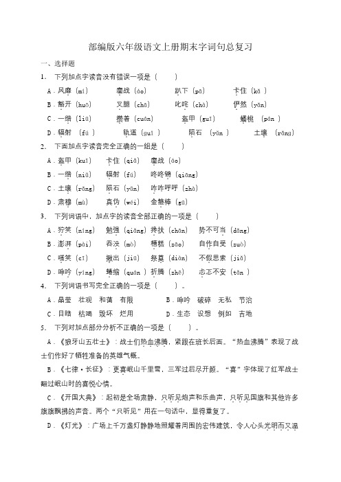 人教部编版六年级语文上册期末字词句总复习 (6)