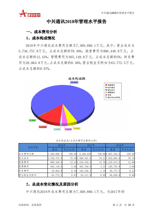 中兴通讯2018年管理水平报告-智泽华