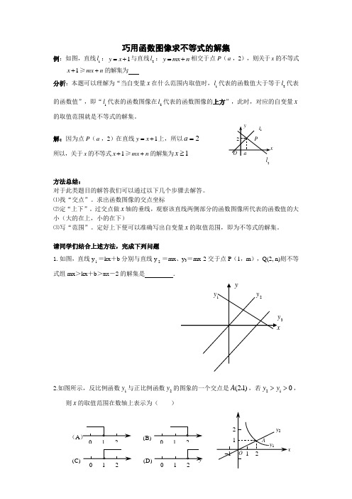 用图像求不等式解集