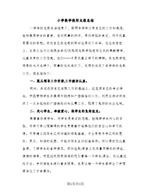 小学数学教师支教总结（2篇）