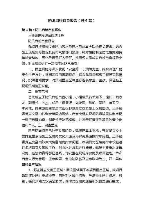 防汛自检自查报告（共4篇）