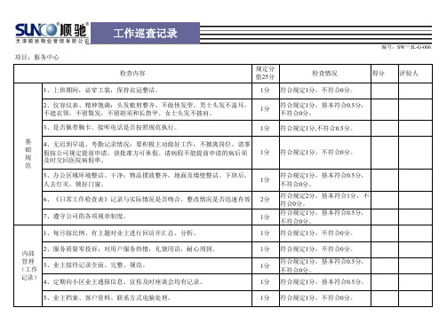 【Excel表格】巡查记录(服务中心)