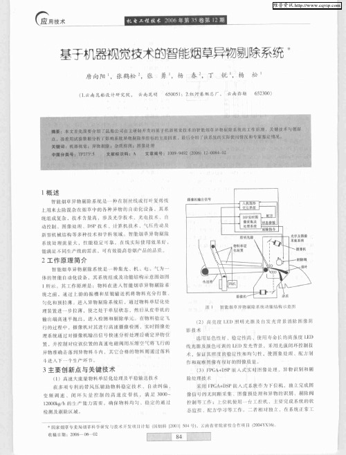 基于机器视觉技术的智能烟草异物剔除系统