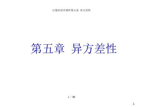 计量经济学课件第五章 异方差性