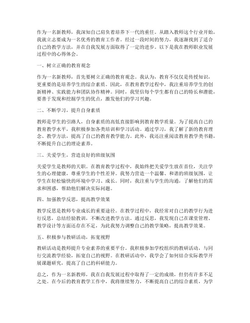 新教师自我发展心得体会