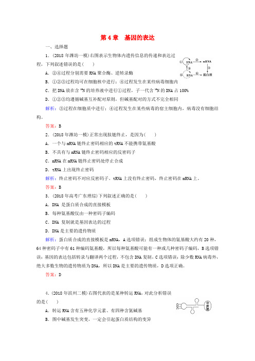 最新-2018届高考生物一轮复习 第4章 基因的表达 精品