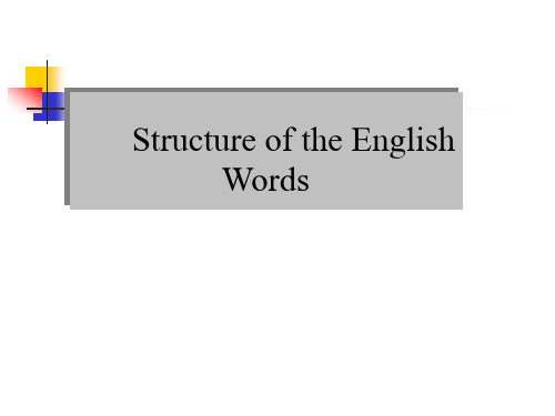 Structure of the English words