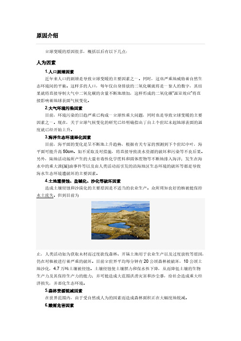 全球变暖原因及后果