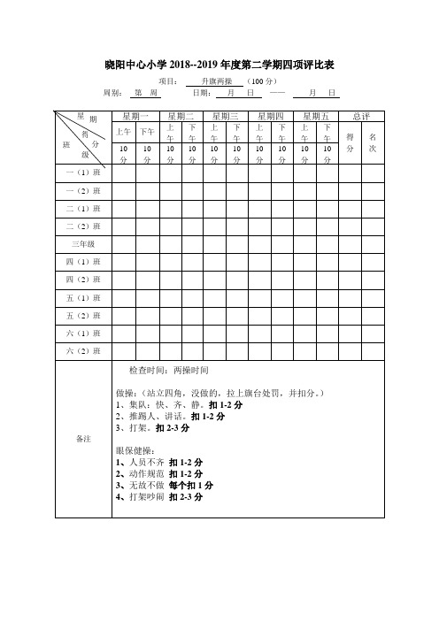 四项评比 升旗