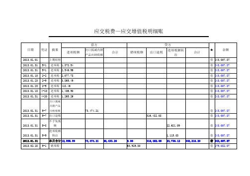 EXCEL版应交增值税明细账