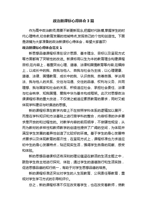 政治新课标心得体会3篇