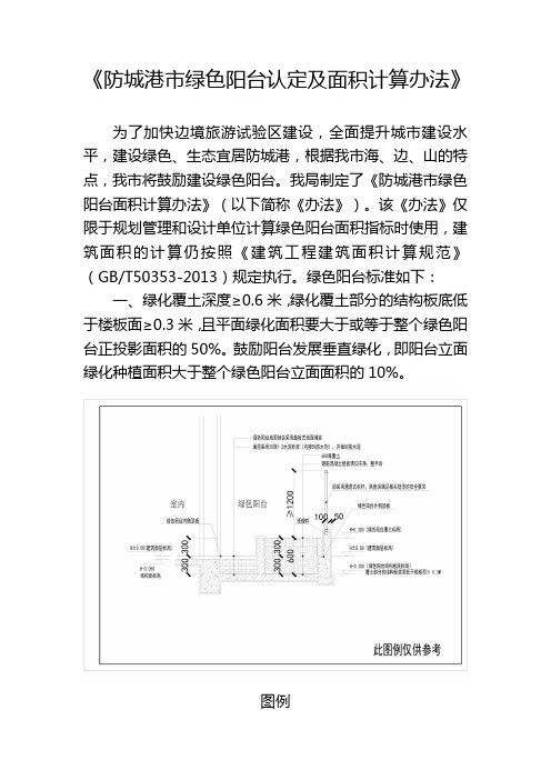 防城港市绿色阳台认定及面积计算办法