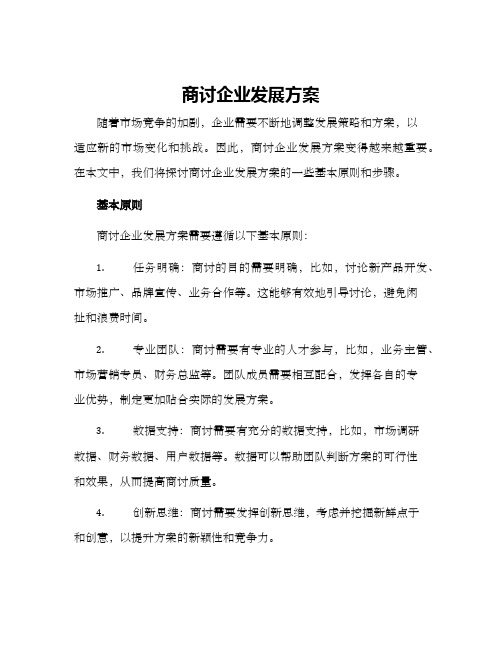 商讨企业发展方案