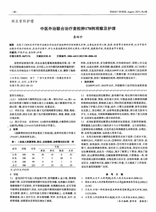 中医外治联合治疗麦粒肿178例观察及护理