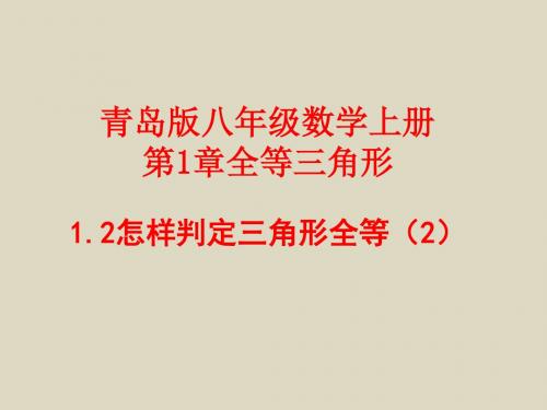 青岛版初中八年级上册 第一章 全等三角形 1.2.怎样判定三角形全等(2)课件(2)(共20张PPT)