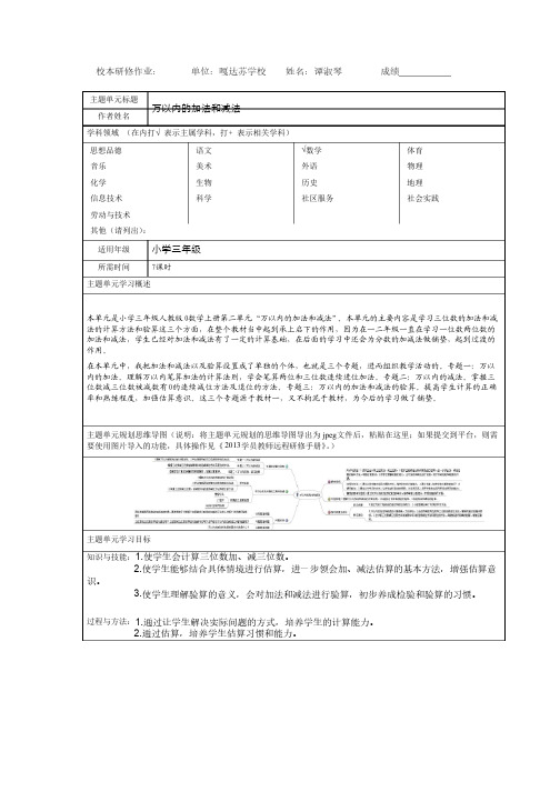 数学思维导图+主题单元