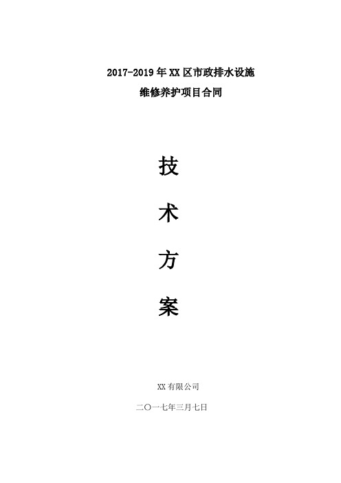 2017-2019年XX区市政排水设施维修养护项目技术方案