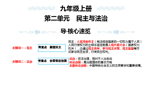 第二单元 民主与法治 复习课件-部编版道德与法治九年级上册 (1)