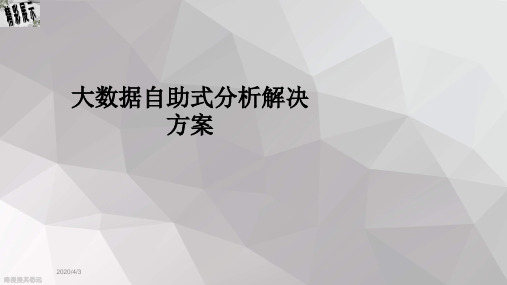 大数据自助式分析解决方案