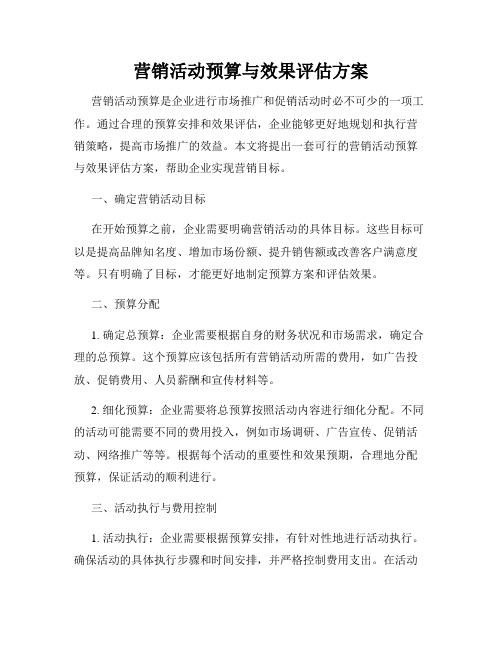 营销活动预算与效果评估方案