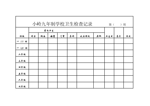 卫生检查记录表