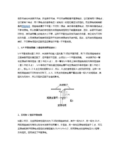 天线匹配中的平衡与不平衡变换