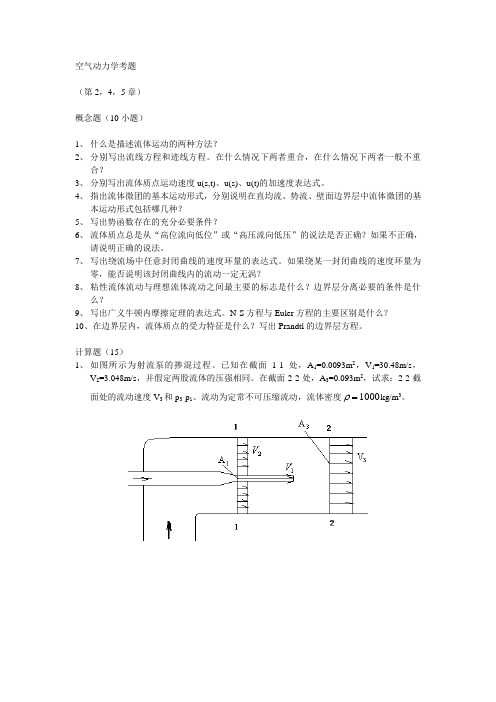 空气动力学考题 -刘沛请