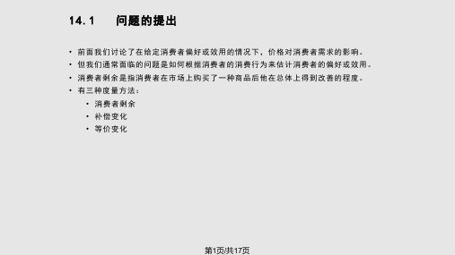 中级微观经济学消费者剩余PPT课件