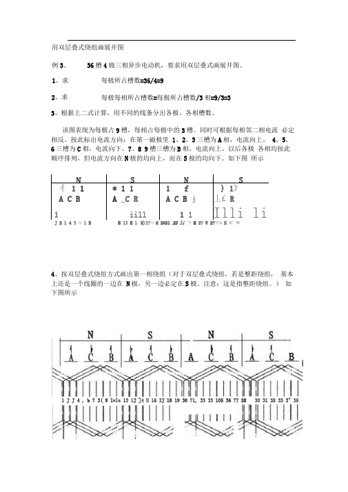 用双层叠式绕组画展开图