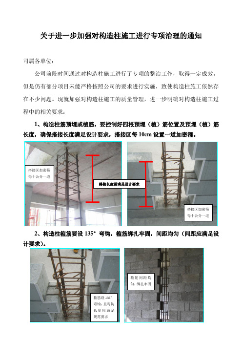 关于进一步加强对构造柱施工进行专项治理的通知