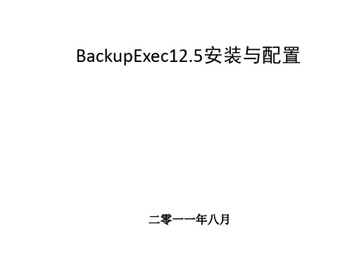 赛门铁克备份软件资料BackupExec12.5 安装配置