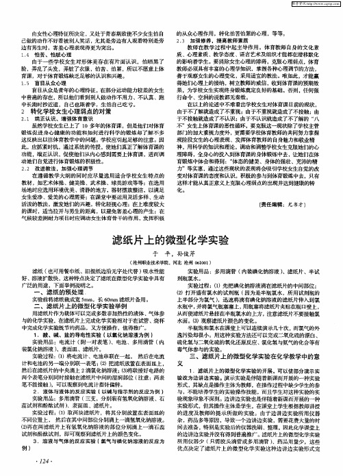 滤纸片上的微型化学实验