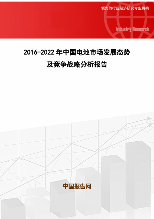 2016-2022年中国电池市场发展态势及竞争战略分析报告