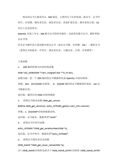OpenSSLX509证书操作函数