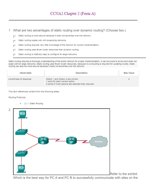 CCNA2. 2014 Chapter 2 (Form A).Answer