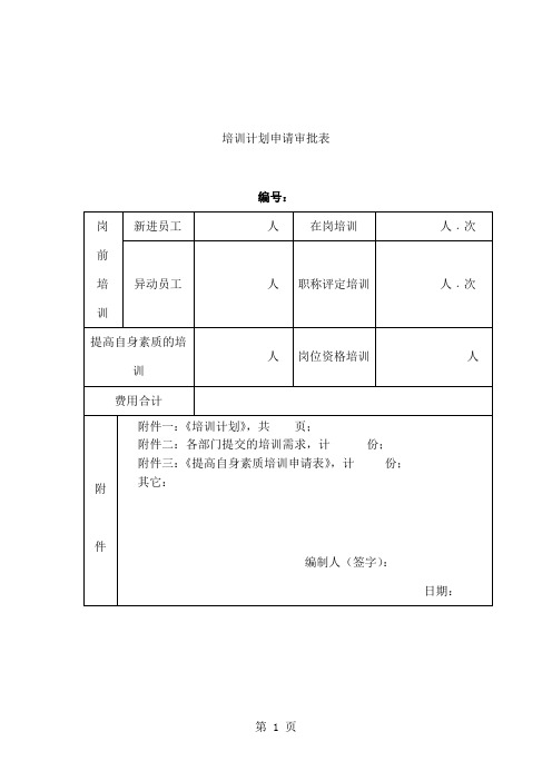 培训计划申请审批表[资料]共3页