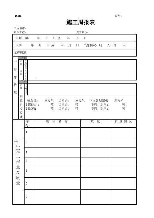 监理报表(日、周、月报)