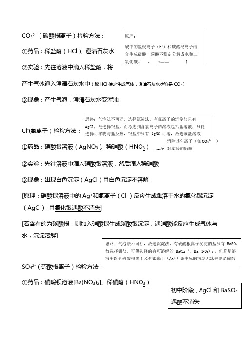 初中化学离子检验(可编辑修改word版)