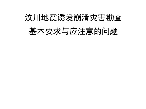 5.12汶川大地震地质灾害勘查(省国土资源厅)