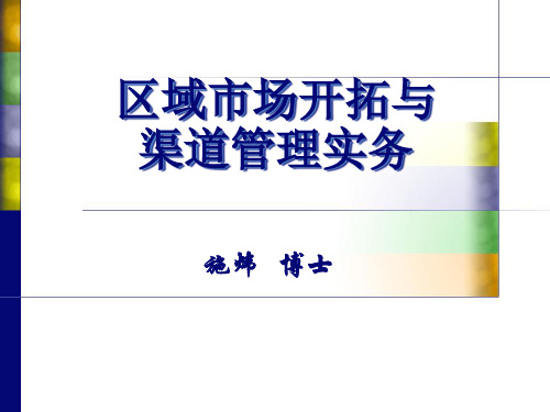 付费课程_区域市场开拓与渠道管理实务(施炜博士)