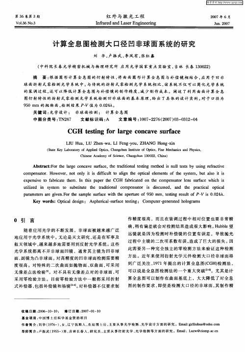 计算全息图检测大口径凹非球面系统的研究