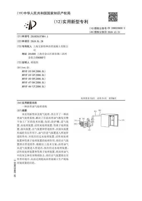 【CN209828638U】一种沥青油气处理系统【专利】