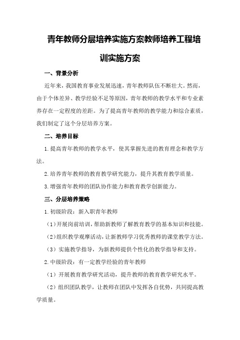 青年教师分层培养实施方案教师培养工程培训实施方案