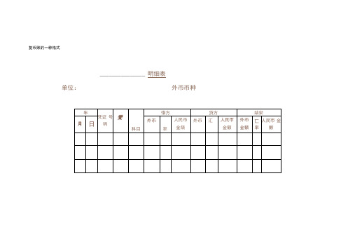 外币业务例题及补充