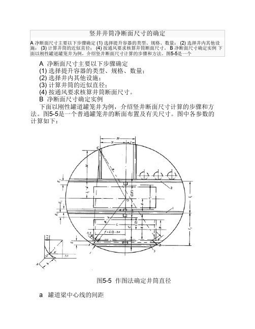 竖井井筒净断面尺寸的确定