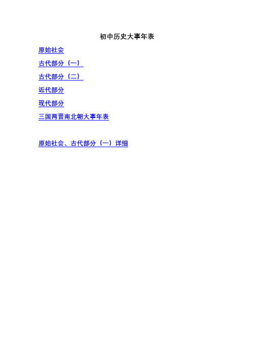初中历史大事年表