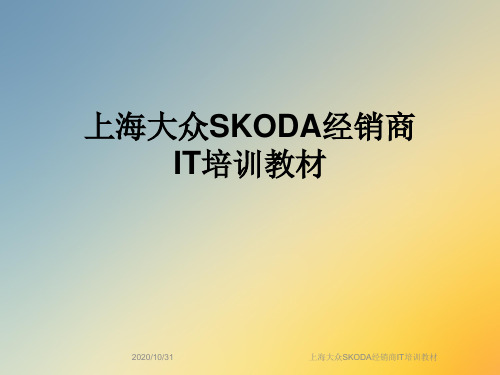 上海大众SKODA经销商IT培训教材